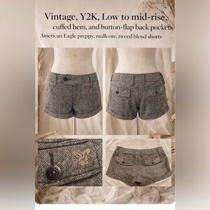 Y2K American Eagle Outfitters High Waist Gray Shorts